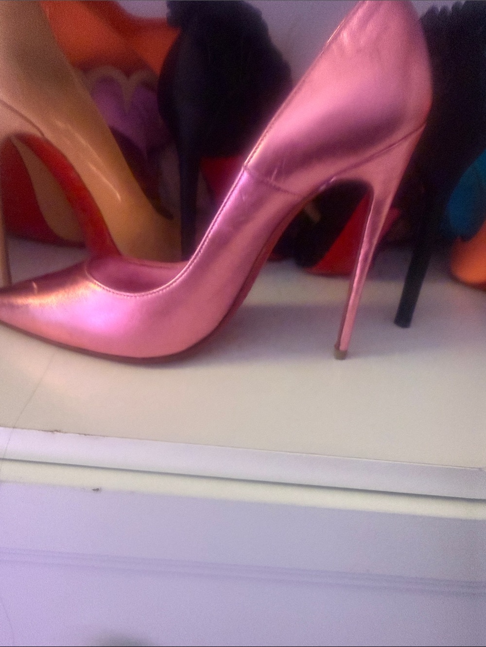 Christian Louboutin metallic pink Pointed Pump